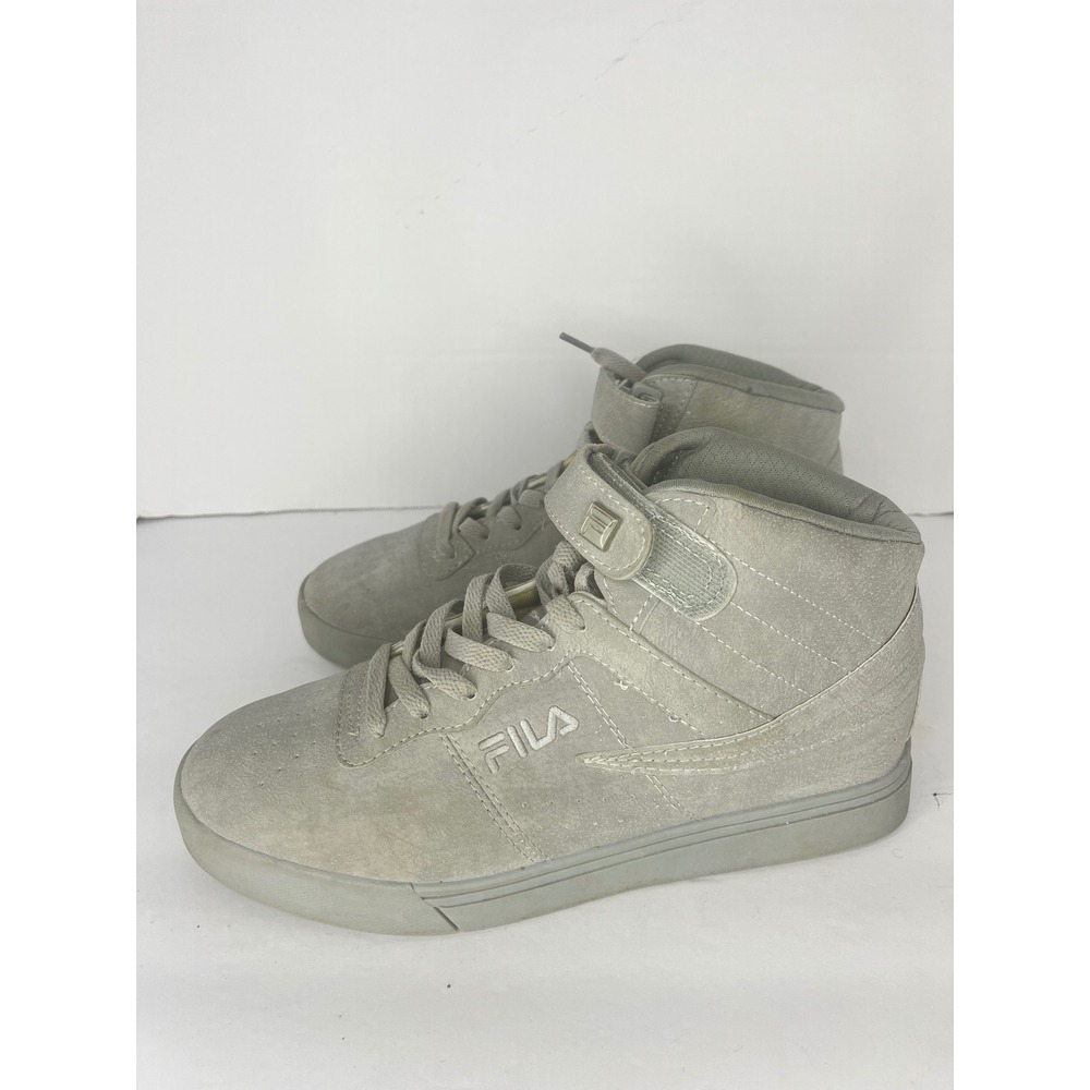 Fila High Top Sneakers Gray Silver Strap Lace Up Men's Size 8 Casual Shoes